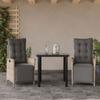 VidaXL Garden Dining Set with Cushions 3 Pcs, Table and Chairs with Adjustable Backrest, Outdoor Furniture, 3213469
