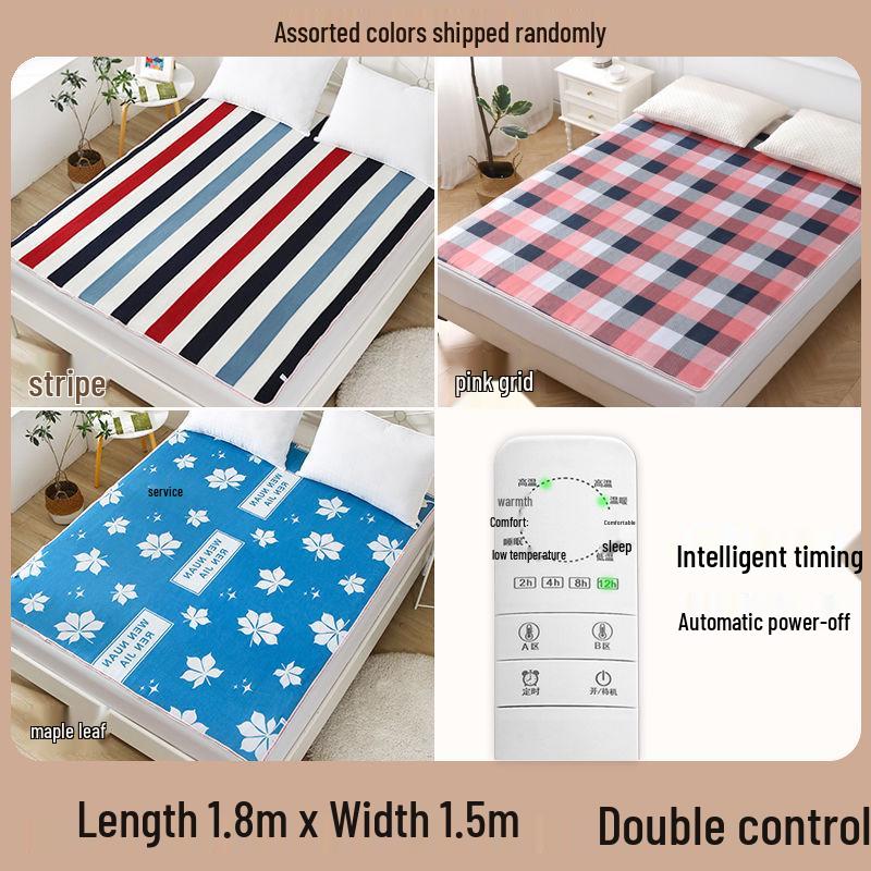 Elektrická deka pro dva s duálním ovládáním - Chytrý časovač, 1,8 m x 2 m, Ideální pro koleje a domy