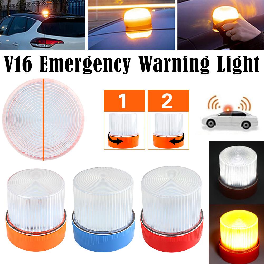 Car Emergency Beacon Light V16 Magnetic Induction Strobe Flashing Warning Light Safety Signal Lamp Auto Accessories