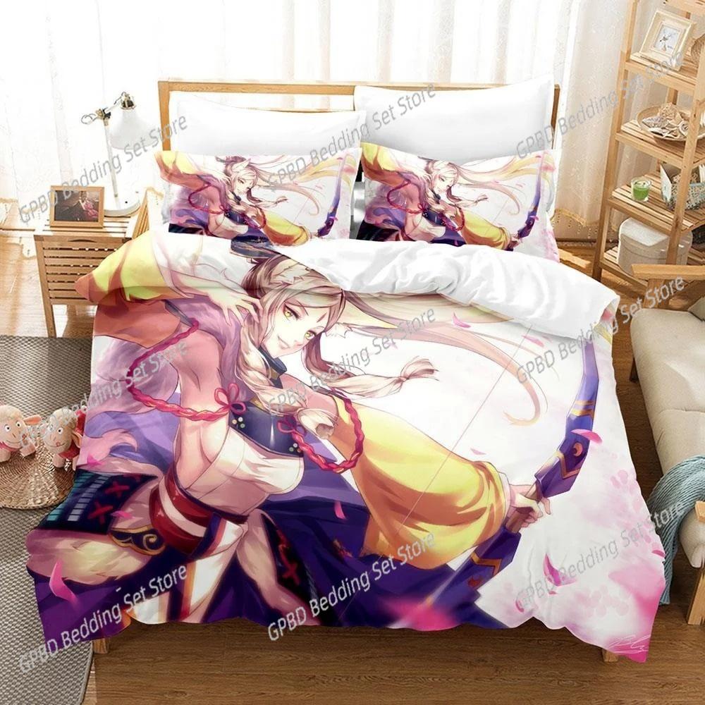 Game Kawaii Girls Onmyoji 3D Bedding Set Duvet Cover Pillowcases Single Twin Full Queen King Size Home Decor Quilt Boys Gift