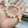 Chinese Style Pixiu Pendant Bracelet Delicate Beaded Bangles Imitation Marble Stone Bracelet  Gifts