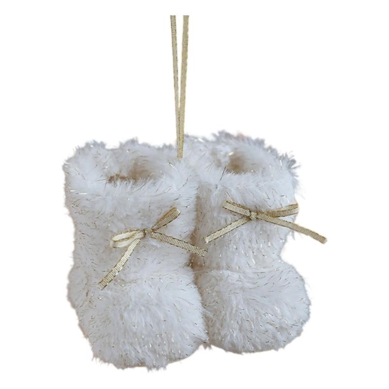 Plush Christmas Boot Ornament Soft Festival Tree Hanging Decors For Holiday Party Gift