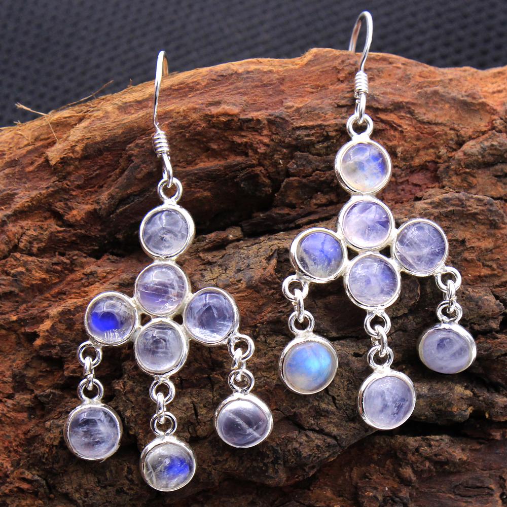 

Лабрадорит, Серьга из серебра с лунным камнем, Серьга-подвеска, Серебряная подвеска, Ювелирные изделия из стерлингового серебра 925 ручной работы, Подарки для нее белый