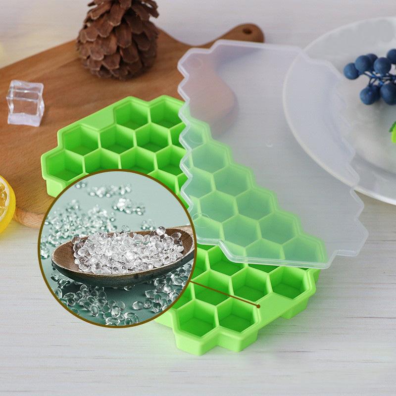 37 Cavity Silicone Ice Cube Mold with Lids Large-capacity Ice Trays Food Grade Ice Maker Reusable Kitchen Gadgets