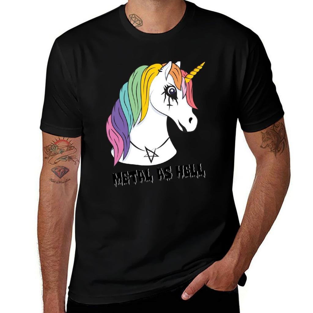 Metal Unicorn TShirt Running Gym Short Sleeve Sports Tee
