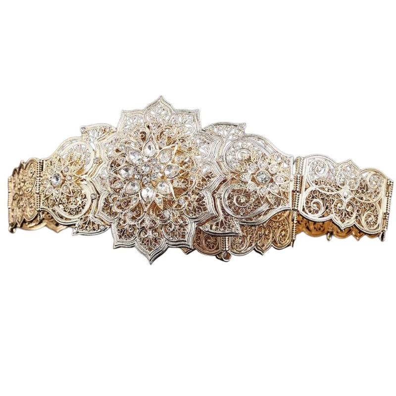 Muslims Bridal Belt Adjustable Dress Waist Belts Luxurious Women's Stylish Belt for Wedding and Evening Parties