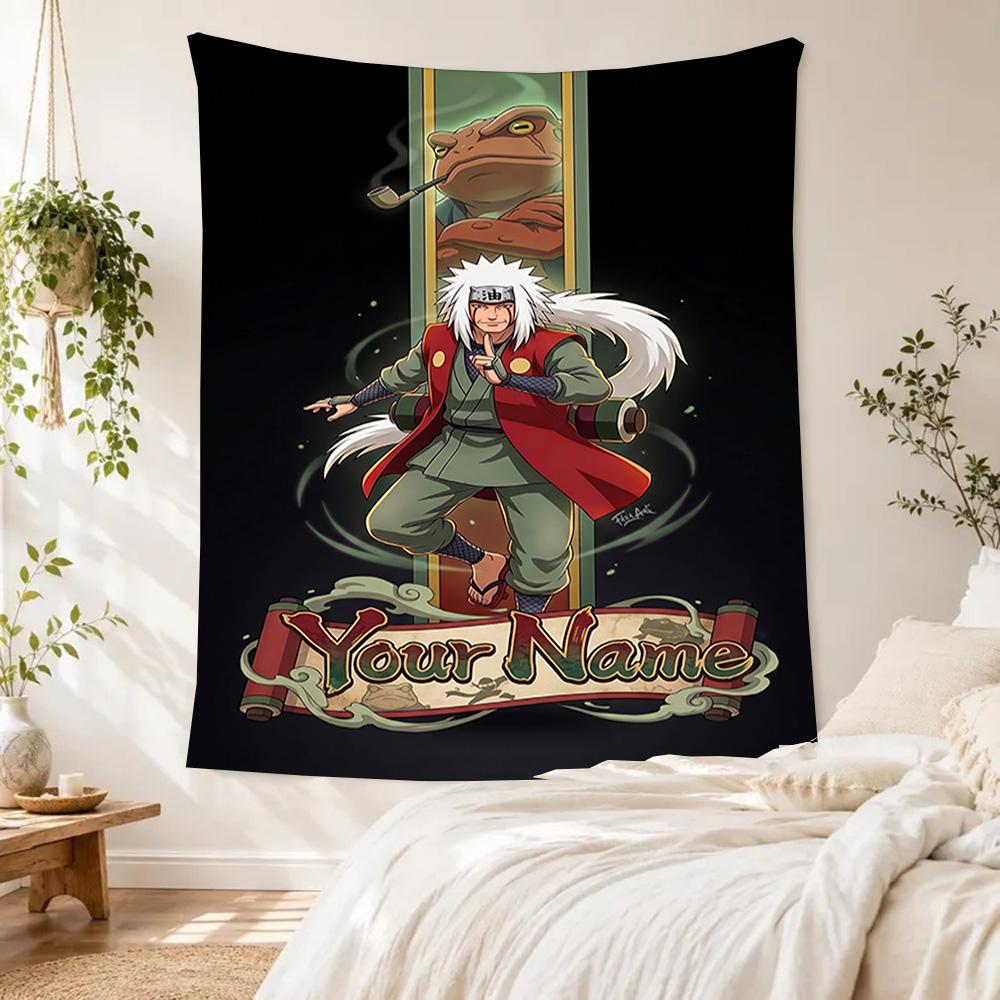 Naruto Character Customize Your Name Tapestry Customizable Wall Tapestry Smooth Polyester Suitable for Studio Apartment Multi-purpose for All Occasion