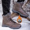 Men Winter Snow Boots For Waterproof Leather Sneakers Super Warm Men's Boots Outdoor Male Hiking Boots Work Shoes Big Size 39-48