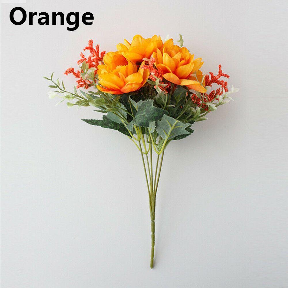 

Яскраві весільні прикраси DIY вироби настільний декор штучна квітка шовкова фрезія штучний букет помаранчевий