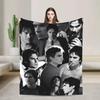 The Vampire Diaries Damon Salvatore Coperta Plaid Peluche Super Morbida Flanella Copriletto per Camera da Letto Campeggio Copri Letto