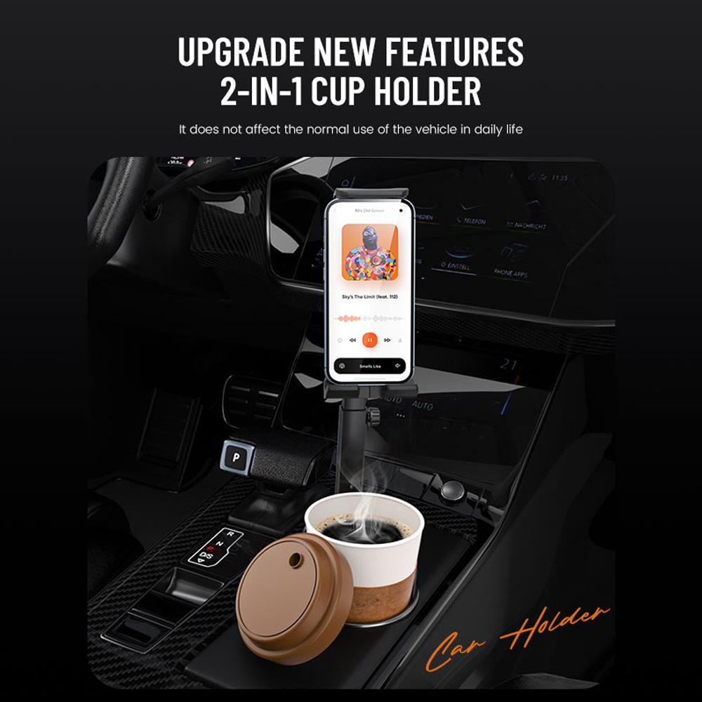 Car Cup Tablet Stand Holder Expander with Cell Phone Mount 360 Rotation Smartphone Auto Interior Accessories for Ipad 11 Inch 1