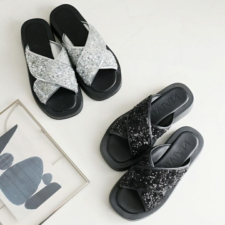 Vivian Platåstorlek S Damsandaler, Mules, Ballerinas, V42502SM, Silver, (23,0)