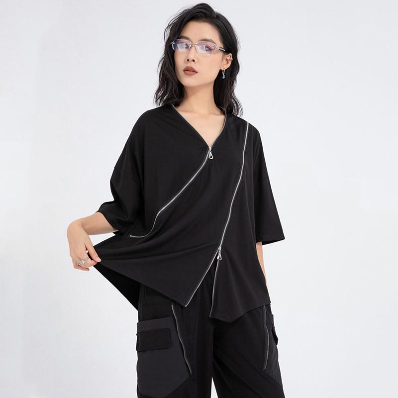 Krátký rukáv Oversized Vintage Ležérní volné letní tričko Topy Dámské tričko