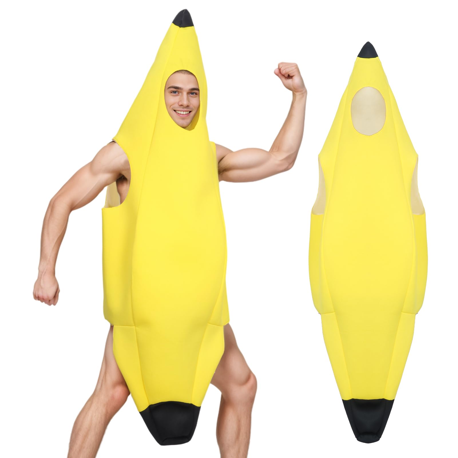 

Банановый Человек Полный Костюм Банана для Хэллоуина Забавный Взрослый Идеально Подходит для Школьных Фестивалей и Культурных Мероприятий [Formemory] - Костюм, Желтый, Унисекс, Размер,