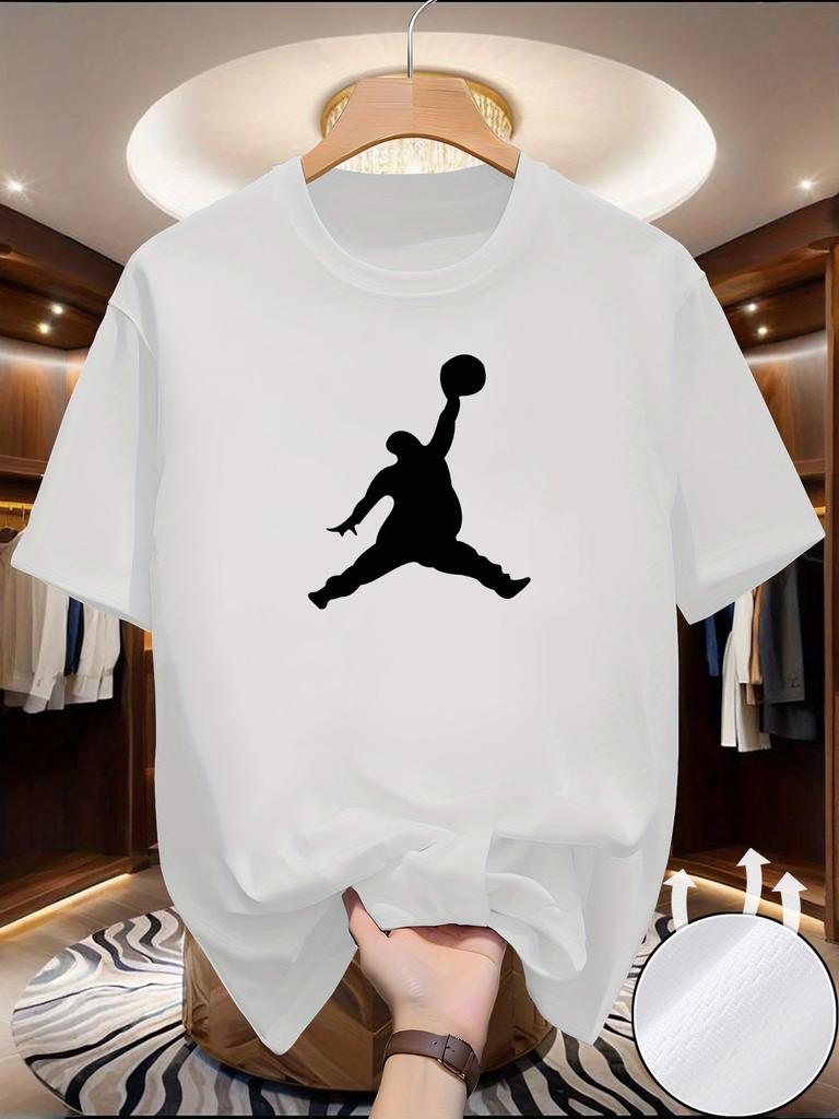 Summer Casual Unisexs Tshirt Basketball Print Soft And Loose Round Neck Top For Unisex Loose Soft Cool Male Short Sleeve Tees