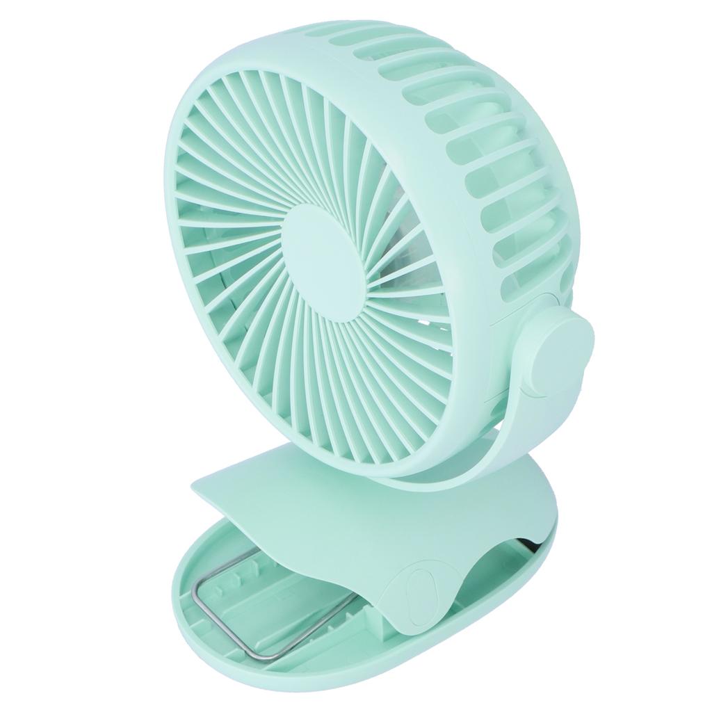 USB Mini Clip Fan Strong Wind 3 Blade Rechargeable 4 Gears Desktop Cooling Fan Cooler