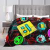 Geometry Gaming Dashed  Warm Blanket  Boy Girl Plush Throw Blanket Funny Living Room Flannel Bedspread Sofa Bed Cover
