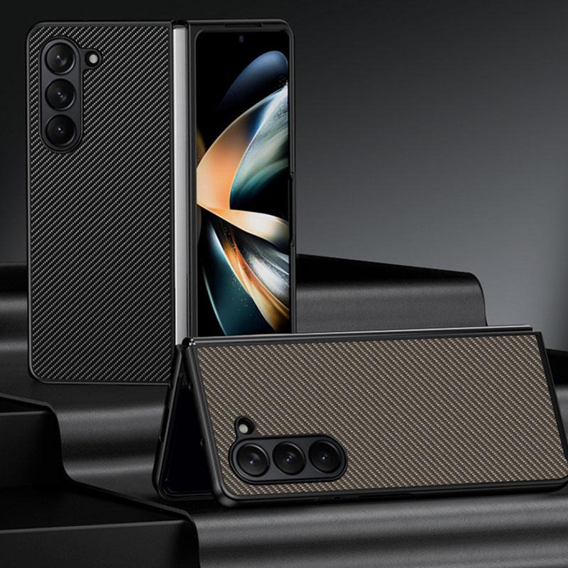 For Samsung Galaxy Z Fold6 5G Case Carbon Fiber Texture PU+PC Phone Cover