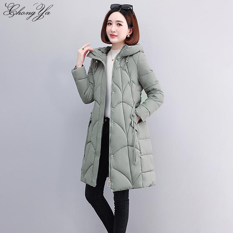 Winter Damen Mantel Lange Verdickte Warme Baumwolle Gepolsterte Parka Damen Jacke