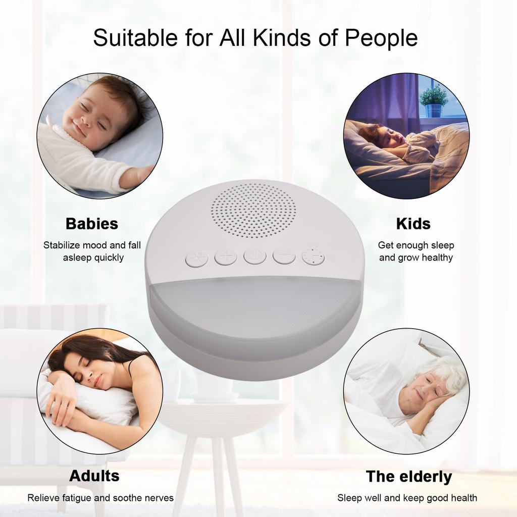 Music Light Media Player Built-in 20 Soothing Sounds Night Light & Intelligent Timing for Sleep Relaxation