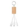 MidOcean Clauer Bamboo 3 In 1 Keyring Charging Cable