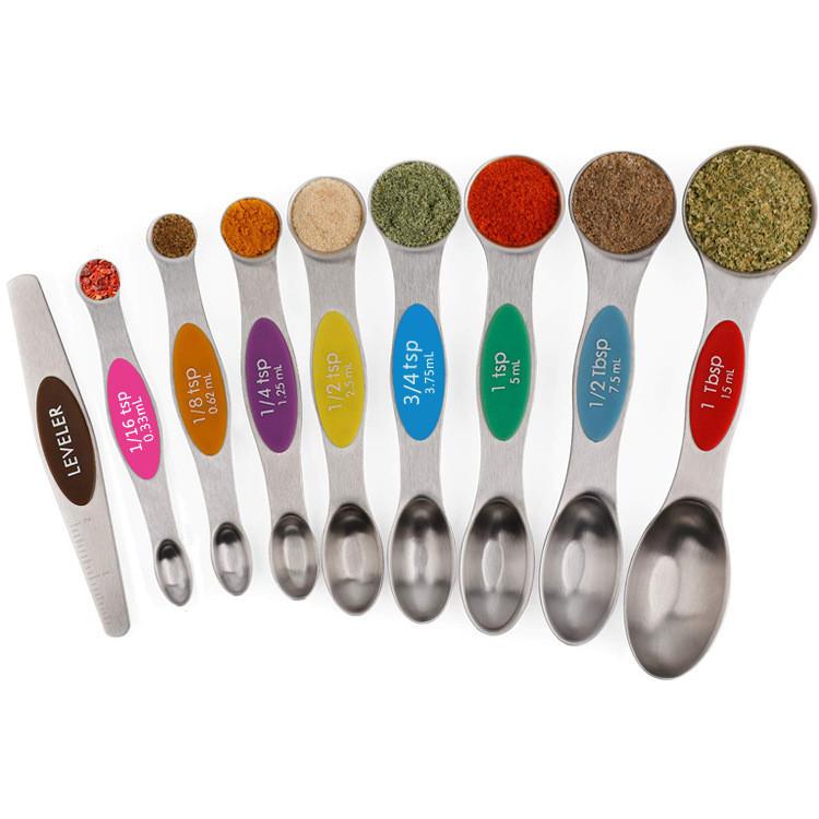 

Nine Essential Piece Measuring Spoon Set With Magnetic Design And Modern Style For Home Bakers Colorful 9Piece Set