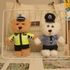 Boutique Internet Celebrity Police Bear Plush Toy Traffic Police Bear Small Pendant Keychain Doll Uniform Teddy Bear Pendant