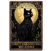 Retro Cat Coffee Metal Tin Sign Vintage Kitchen Signs Wall Decor Because Murder Is Wrong Funny Signs Bar Decorations Art Poster