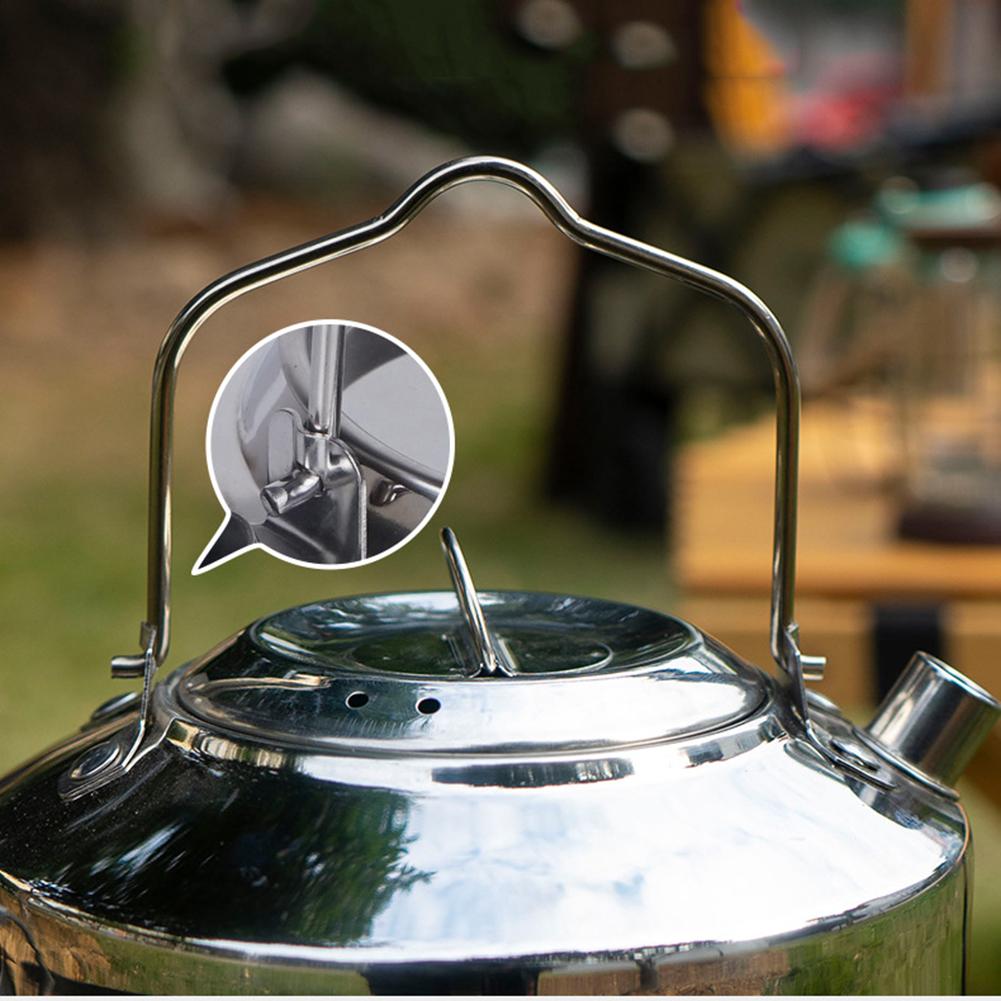 Portable Tea Coffee Pot 1L Mini Camping Teapot Stainless Steel Boil Water Kettle Lightweight Backpacking Hiking Cookware