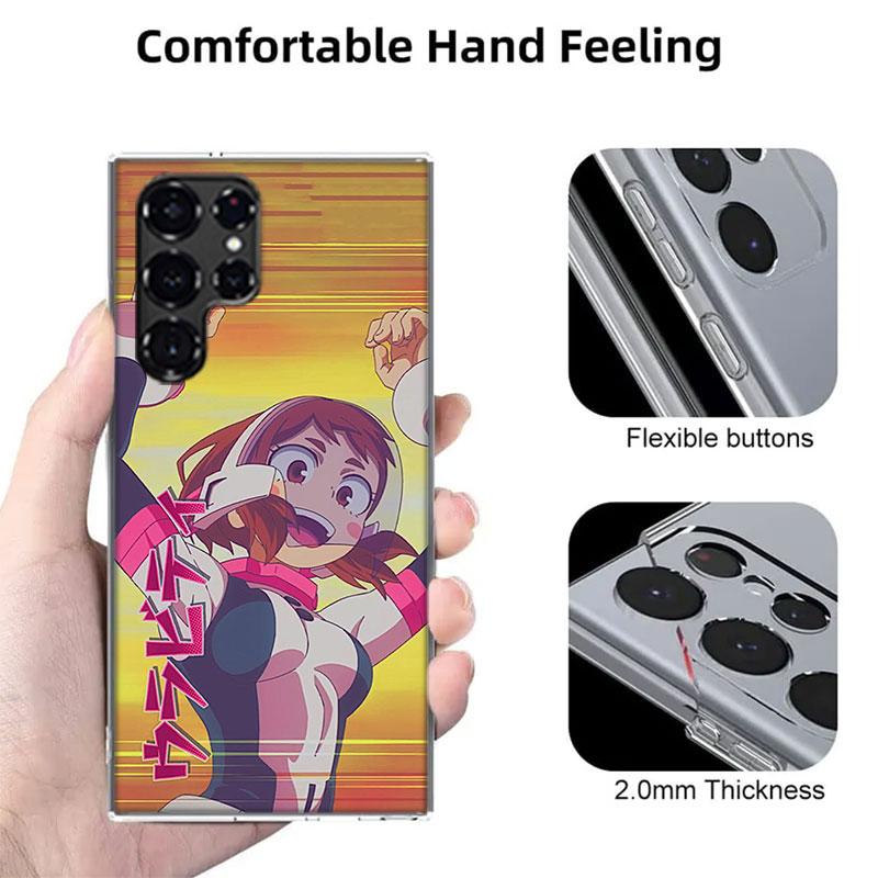 1pc Ochako Uraraka Capa Phone Case For Samsung S26 Ultra S25 Edge Galaxy S23 S21 S20 S24 FE S22 S10 Plus Cover Clear TPU Shell C