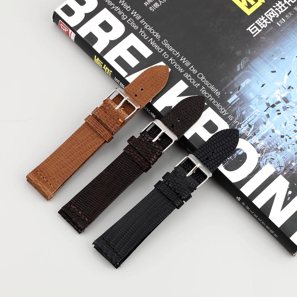Lizard Pattern Genuine Leather Watch Band 18mm 19mm 20mm 22mm Replacement Bracelet Watch Strap for Men Women Watches Accessories