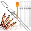 SMVP Stainless Steel Semi-Automatic Double-Prong BBQ Skewers (50-Pack)