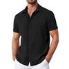 Men's Summer Solid Color Lapel Short-Sleeved Shirt Men's Casual Fashion Short-Sleeved Shirt
