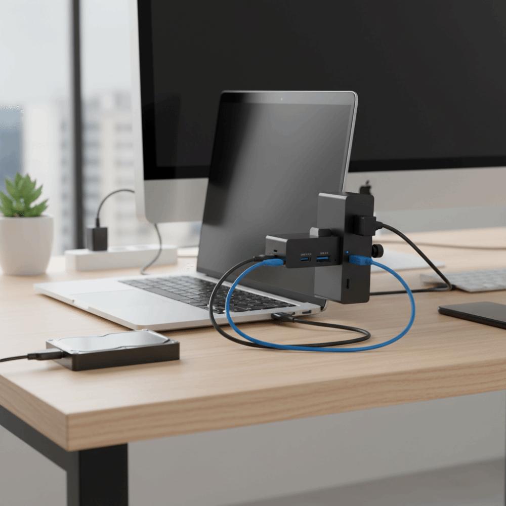 5Gbps USB HUB Clamp Power Supply Multi Splitter Clip Design High Speed HUB External Connectivity