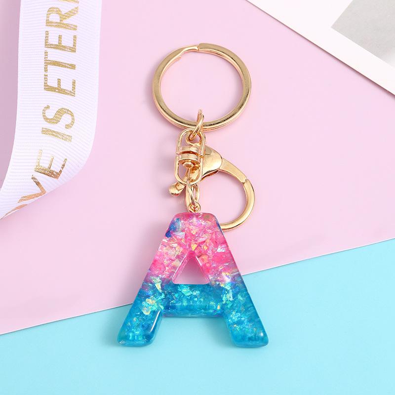 

Ab Glue Gradual Change Letter Keychain Pendant Pendant Japanese And Korean Style Fashion Popular Keychain Jewelry Accessories
