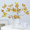 1pc Faux Plant Branch 5 Heads Butterfly Flower 47cm Home Decor Wedding Decoration Artificial Fake Flower
