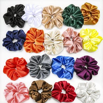 Bands Solid Ring Hair Accessories Satin Bright Silk Headband Head Rope Hair Color Fabric Craft Rubber Large Intestine