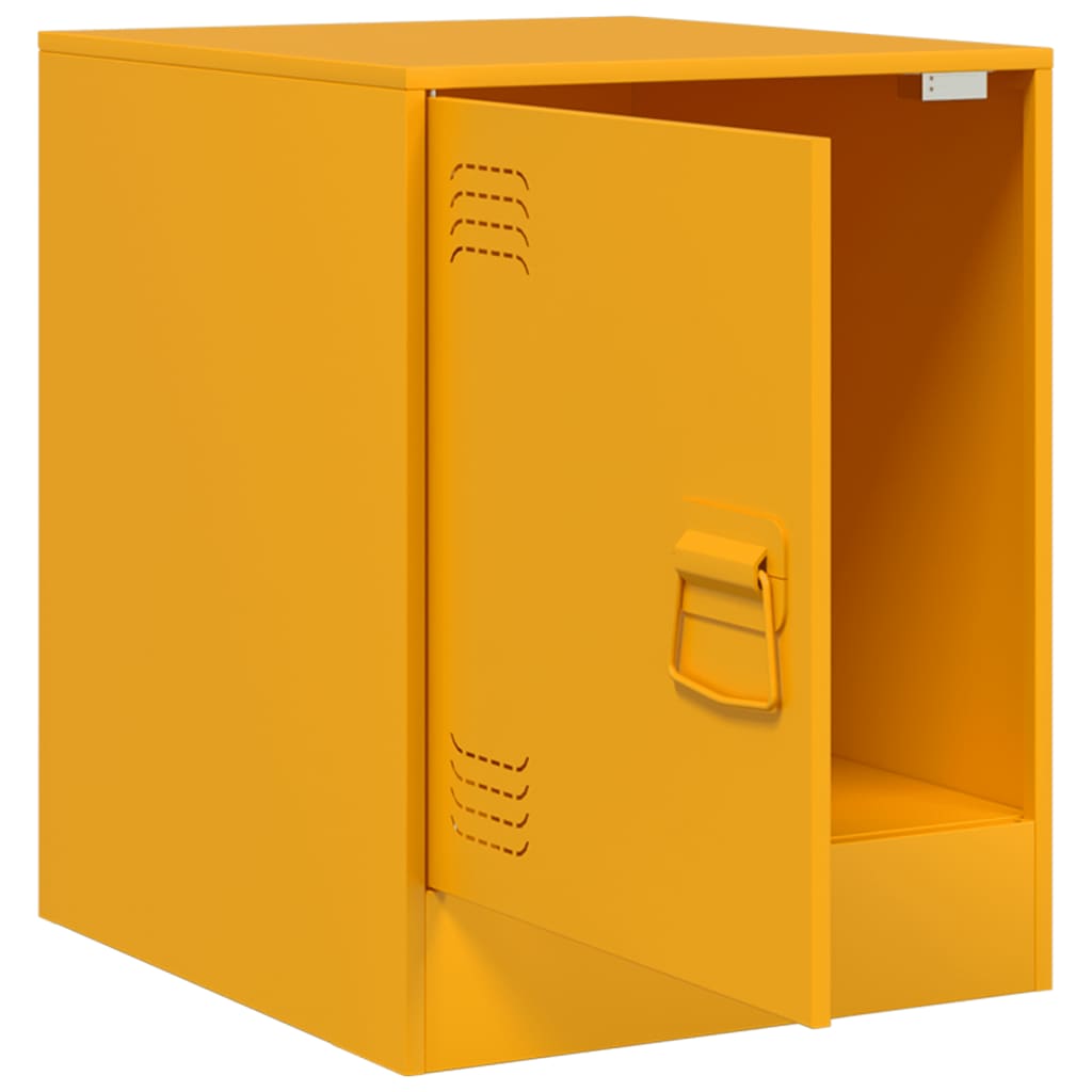 Nightstands 2 Pcs. Mustard Yellow 34.5 X 39 X 44 Cm Steel