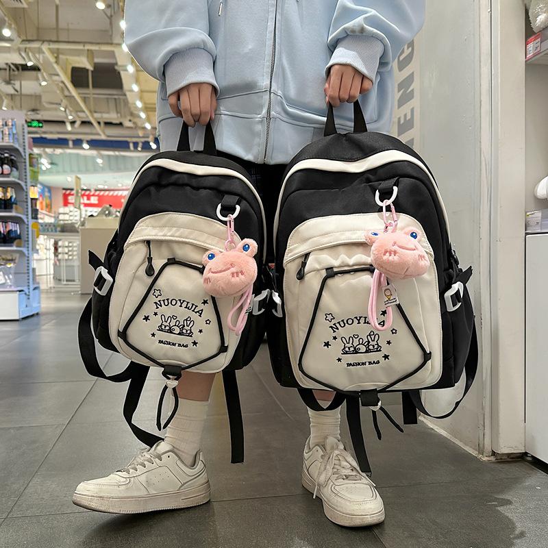 Schoolbag Japanese Color Matching Casual Travel Small Backpack Girl Junior High School Student Large Capacity Backpack 1st Grade Backpack