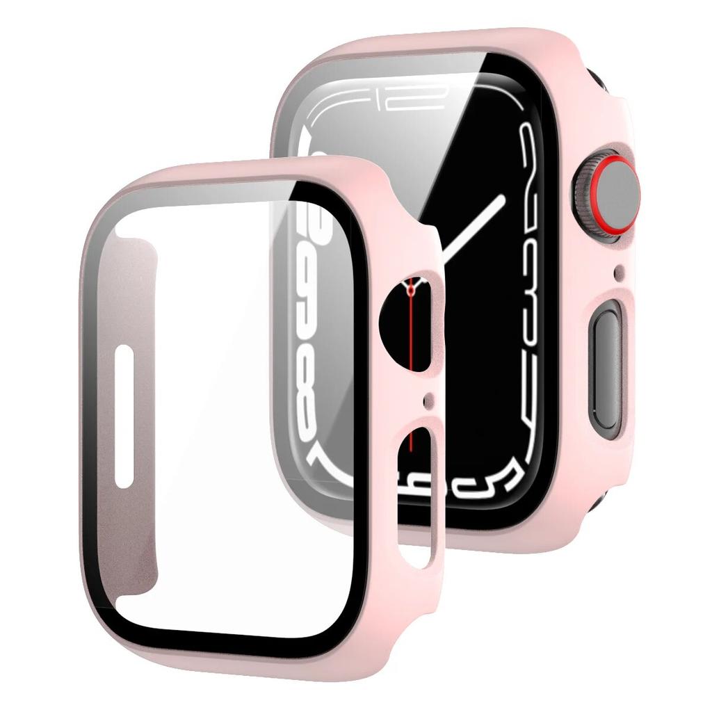 Tempered Glass+Cover For Apple Watch Case 45mm 41mm 44mm 40mm 42mm Screen Protector Apple Watch Accessories Serie 9 4 5 6 SE 7 8