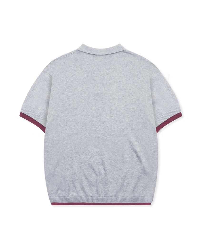 XTONZ Xtk181 Colored Layered Collar Knit (Gray)