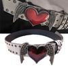 PU Waist Belt with Heart&Wing Buckle Adjustable Length Waist Belt Girls Jeans Dresses Skirt Coat Decors Waistband