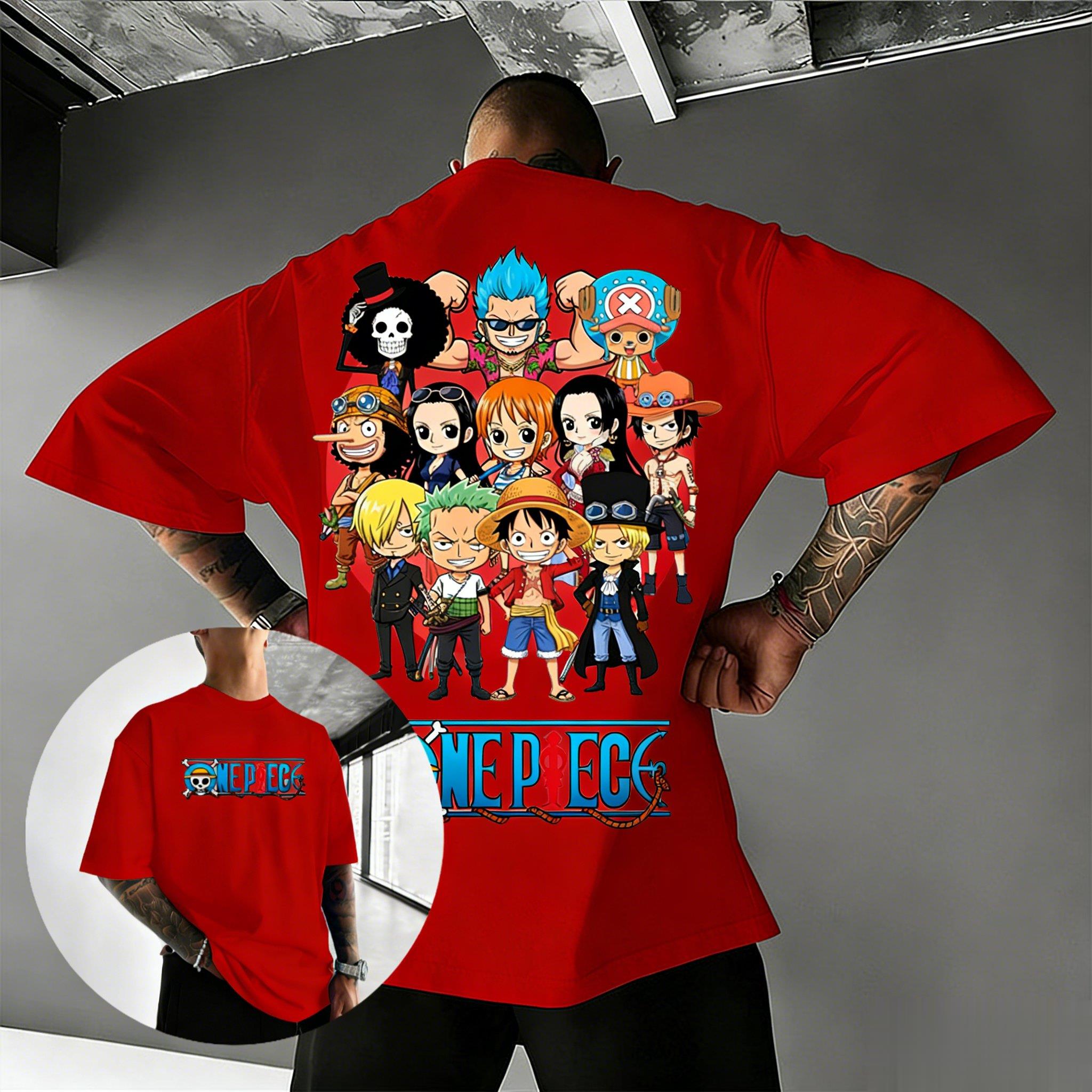 

Футболка с аниме One Piece Мужская Женская Хлопок Короткий Рукав Летняя Графическая Футболка Команда Луффи Уличная Одежда Повседневная Одежда Y2k Детская Унисекс S