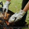 Work Gloves Water-Resistant Insulated Heat Resistant Insulation Cowhide Gloves Durable for Camping, BBQ, Fire Starting