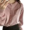 Gentle Love Heart Buckle Pink Knit Cardigan - Japanese Style Women's Autumn Outerwear 2025.