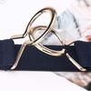 Decoration Geometric Women Waistband Gold Round Buckle Belt Female Waist Strap Elastic Waist Belt