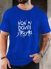 Unisex Light Blue Crew Neck Short Sleeve Tee Non Mi Dovete Stressare Italian Grunge Text Soft Cotton Male Daily Casual Summer Tops