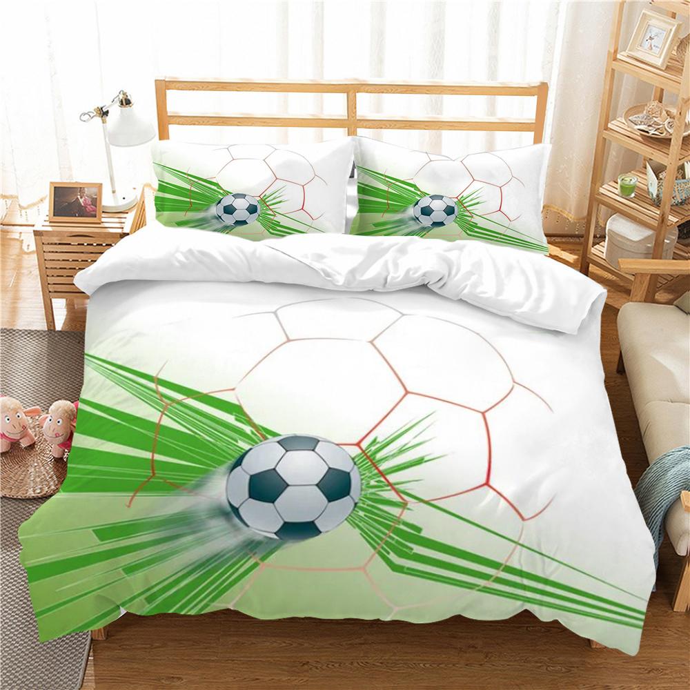 Bytový textil Povlečení Oblek s povlakem na polštář Fotbalový obraz Queen King Size Povlečení Vintage Povlak na přikrývku