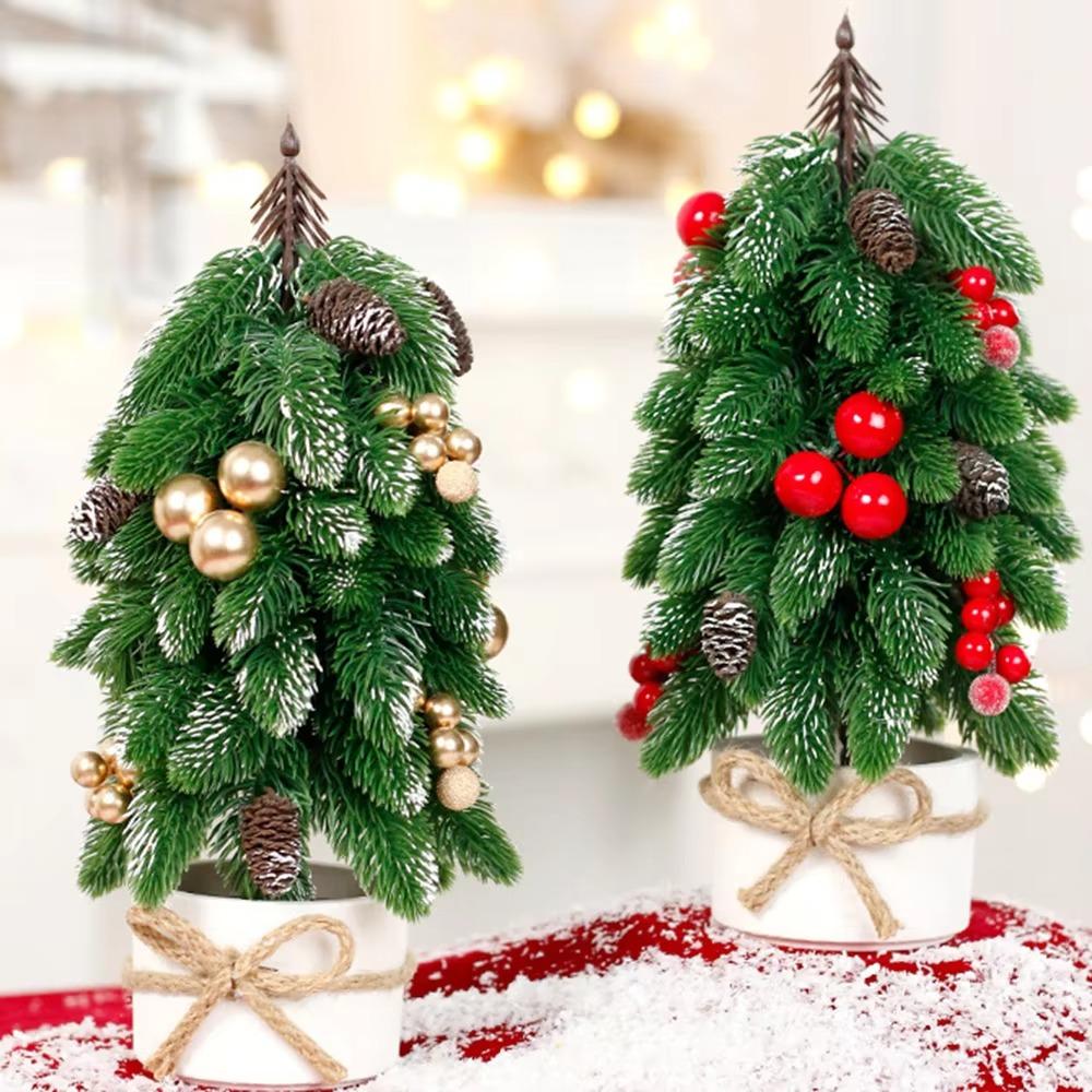 Artificial Desktop Christmas Tree Mini Christmas Tree Potted Plants Christmas Tree Ornament  Office