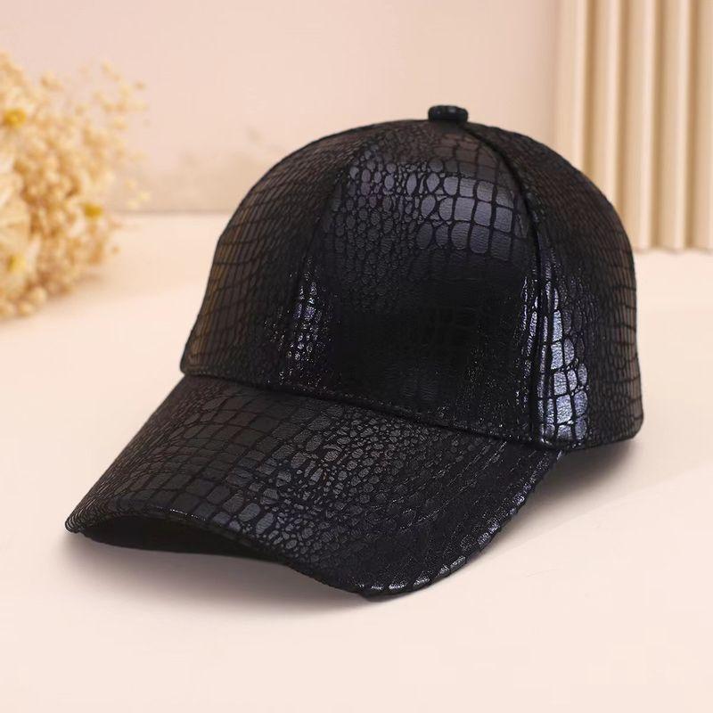 

Cross-Border 2024 Men and Women Same Style Baseball Cap Spring Crocodile Skin Hip Hop Hat Hip Hop Hipster Curved Brim Peaked Cap Black Adjustable